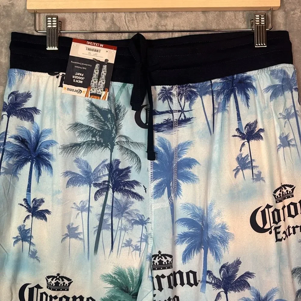 NWT New Corona Extra Mens Tropical Soft Jogger Pants with Pockets